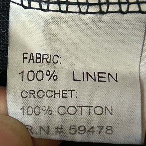 Bellambra Italy Linen Crochet Plus Size Dress Swimsuit Coverup - Picture 6 of 9